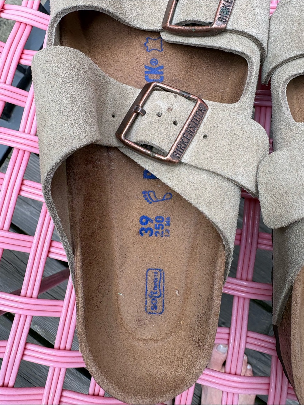 Birkenstock women’s Arizona Suede Sandals in Taupe - Picture 4 of 10